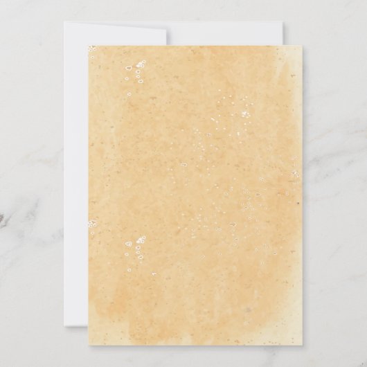 Sand und Muscheln/Einladung zur Hochzeit am Strand Einladung (Rückseite)