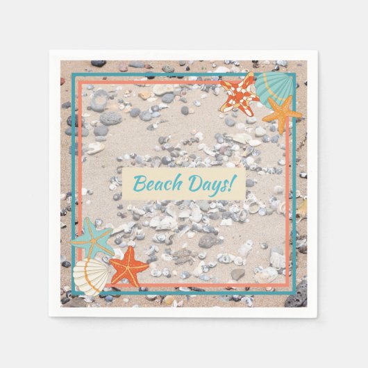 Sand und Muscheln Serviette (Vorderseite)