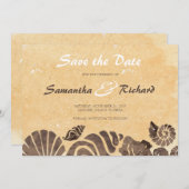 Sand und Muscheln/Strand Hochzeiten Save the Date (Vorne/Hinten)