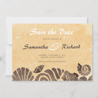 Sand und Muscheln/Strand Hochzeiten Save the Date