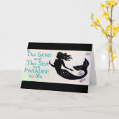 Sand- und Seemeerjungfraugrußkarte Karte (Gelbe Blume)