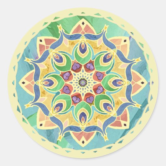 Sand und Silk Peace Pastel Mandala Sticker (Vorderseite)