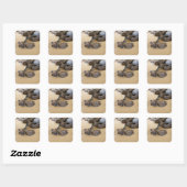 Sand und Steine Quadratischer Aufkleber (Blatt)