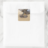 Sand und Steine Quadratischer Aufkleber (Tasche)