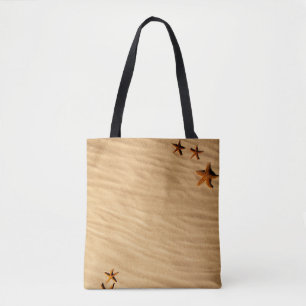 Sand und Sterne auf einer Totttasche Tasche