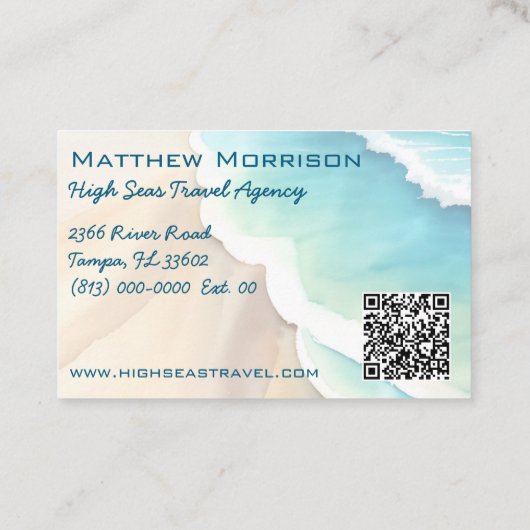 Sand und Surfen mit QR-Code Visitenkarte (Rückseite)