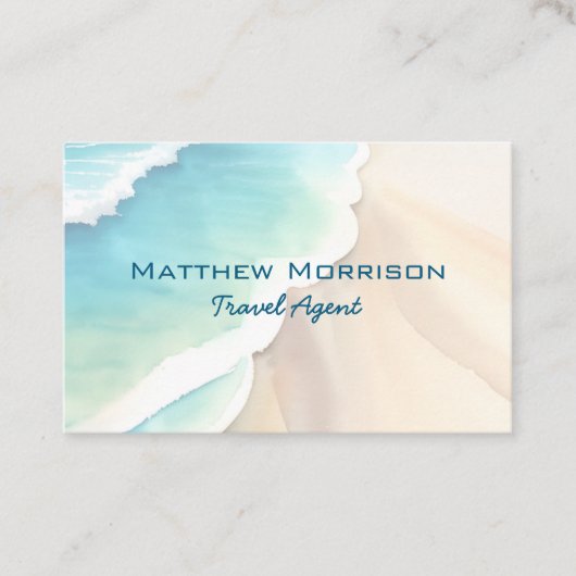 Sand und Surfen mit QR-Code Visitenkarte (Vorderseite)