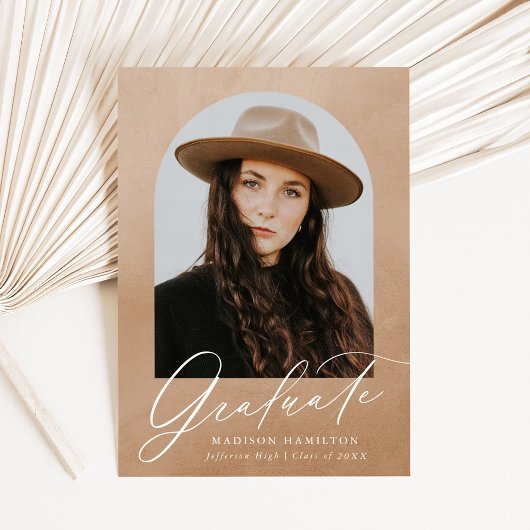 Sand Watercolor Arch Foto Abschluss Ankündigung