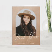 Sand Watercolor Arch Foto Abschluss Dankeskarte (Vorderseite)