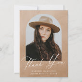 Sand Watercolor Arch Foto Abschluss Dankeskarte (Vorderseite)