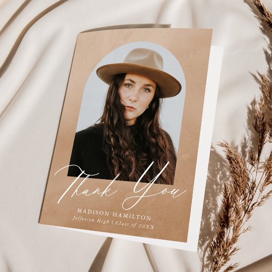 Sand Watercolor Arch Foto Abschluss Dankeskarte