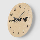 Sand Wild Horses Große Wanduhr (Winkel)