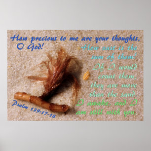 Sand with Psalm 139:17-18 Poster