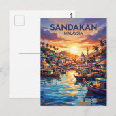 Sandakan Malaysia Postkarte (Vorne/Hinten)