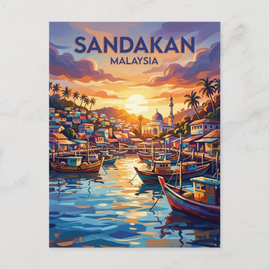 Sandakan Malaysia Postkarte (Vorderseite)
