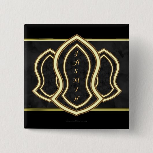 Sandal des Propheten (grau) Marmor & Gold Button (Vorderseite)