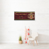 Sandal des Propheten - roter Marmor und Goldmonogr Banner (Insitu)