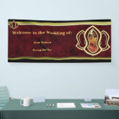 Sandal des Propheten - roter Marmor und Goldmonogr Banner (Messe)