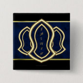 Sandale des Propheten (blau) Marmor & Gold Button (Vorderseite)