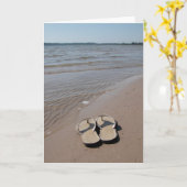 Sandalen am Strand Karte (Gelbe Blume)