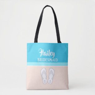 Sandalen am Strand Mit Monogramm Bridesmaid Hochze Tasche