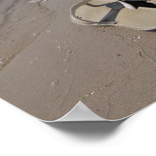 Sandalen am Strand Poster (Ecke)