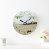 Sandalen am Tropical Beach Große Wanduhr (Zuhause)