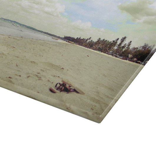 Sandalen am Tropical Beach Schneidebrett (Ecke)