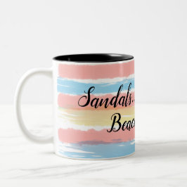 Sandalen Flip Flops Beach Waves Wasserfarben Strei Zweifarbige Tasse