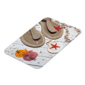 Sandalen, Muscheln und Starfish am Strand Magnet (Linke Seite)