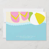 Sandalen und Beach Ball Beach Party Einladung (Rückseite)