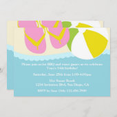 Sandalen und Beach Ball Beach Party Einladung (Vorne/Hinten)