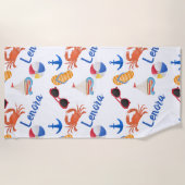 Sandalen und Sonnenbrillen Muster für den Sommerna Strandtuch (Vorderseite)