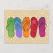 Sandals flip-flops beach party - sand dots postkarte (Vorderseite)