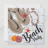 Sandals & Seashells Beach Party Geburtstag Einladung (Vorderseite)