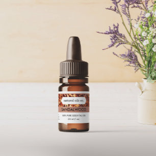 Sandalwood Essential Oils Duftstoff Flaschenetiket Aufkleber