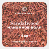 Sandalwood Handmade Soap Square Sticker (Vorderseite)
