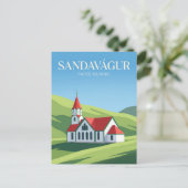 Sandavágur-Kirche Färöer-Inseln Postkarte (Stehend Vorderseite)