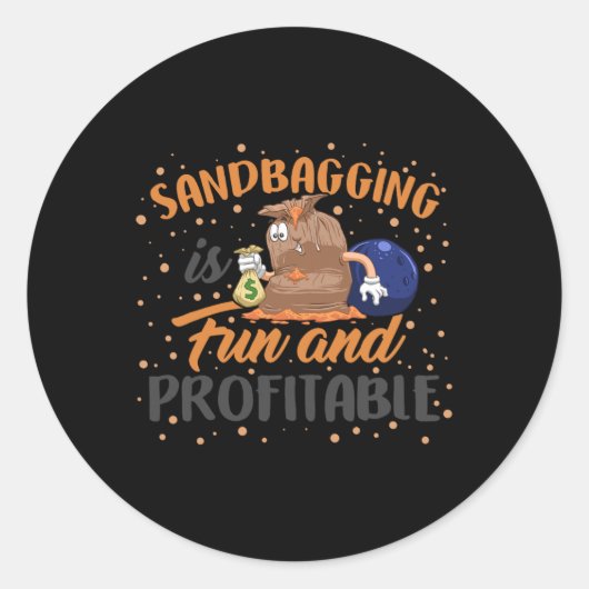 Sandbagger Bowling Sandbagger Funny Money Team Ki Runder Aufkleber (Vorderseite)