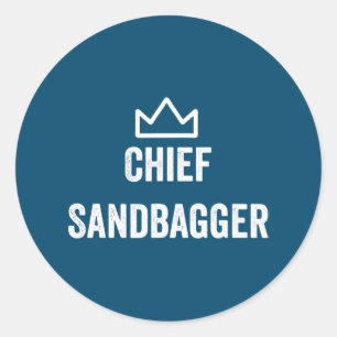 Sandbagger Golf Meme Bjj Schach Sandbag Runder Aufkleber