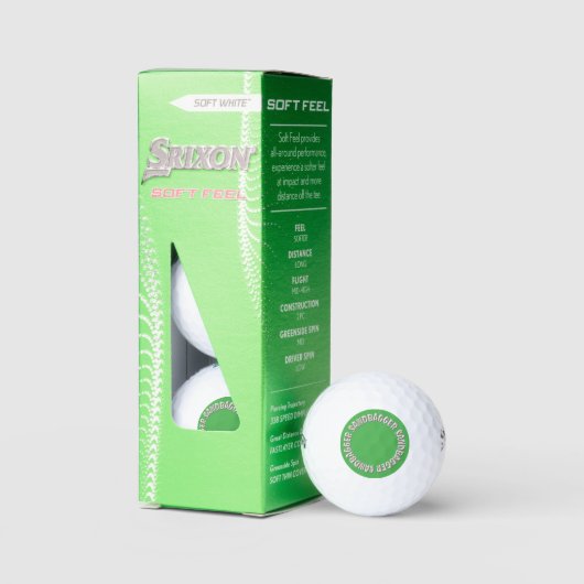 Sandbagger green Srixon Soft Feel Golf Bälle 3 pk (Verpackung)