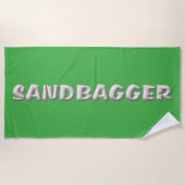 Sandbagger, grünes Strandtuch (Vorderseite)