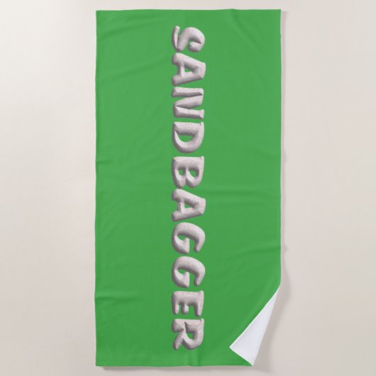 Sandbagger, grünes Strandtuch (Vorderseite)