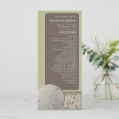 Sandballplatz, Vintage Hochzeit am Strand Programm (Stehend Vorderseite)