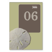 Sandballplatz, Vintage Hochzeit am Strand Tischnummer (Rückseite)