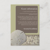 Sandballplatz, Vintage Strandhochzeit - Details Begleitkarte (Vorderseite)