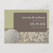 Sandballplatz, Vintager Strand Save the Date Ankündigungspostkarte (Vorderseite)