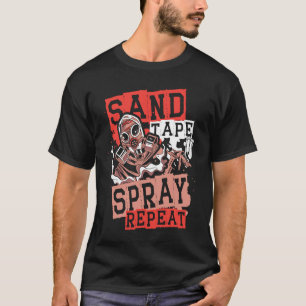 Sandbandspray Wiederholen Auto Body Painter Auto D T-Shirt