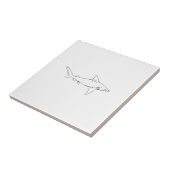 Sandbank-Haifisch-Illustration (Linie Kunst) Fliese (Seite)
