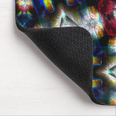 Sandbelag mit dunklen Formen und hellen Farben Mousepad (Ecke)